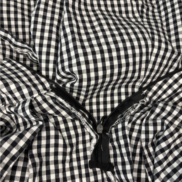 Max Studio Gingham Black White Midi Skirt Hi Low Tie Front Size 8 Lightweight - Picture 15 of 16